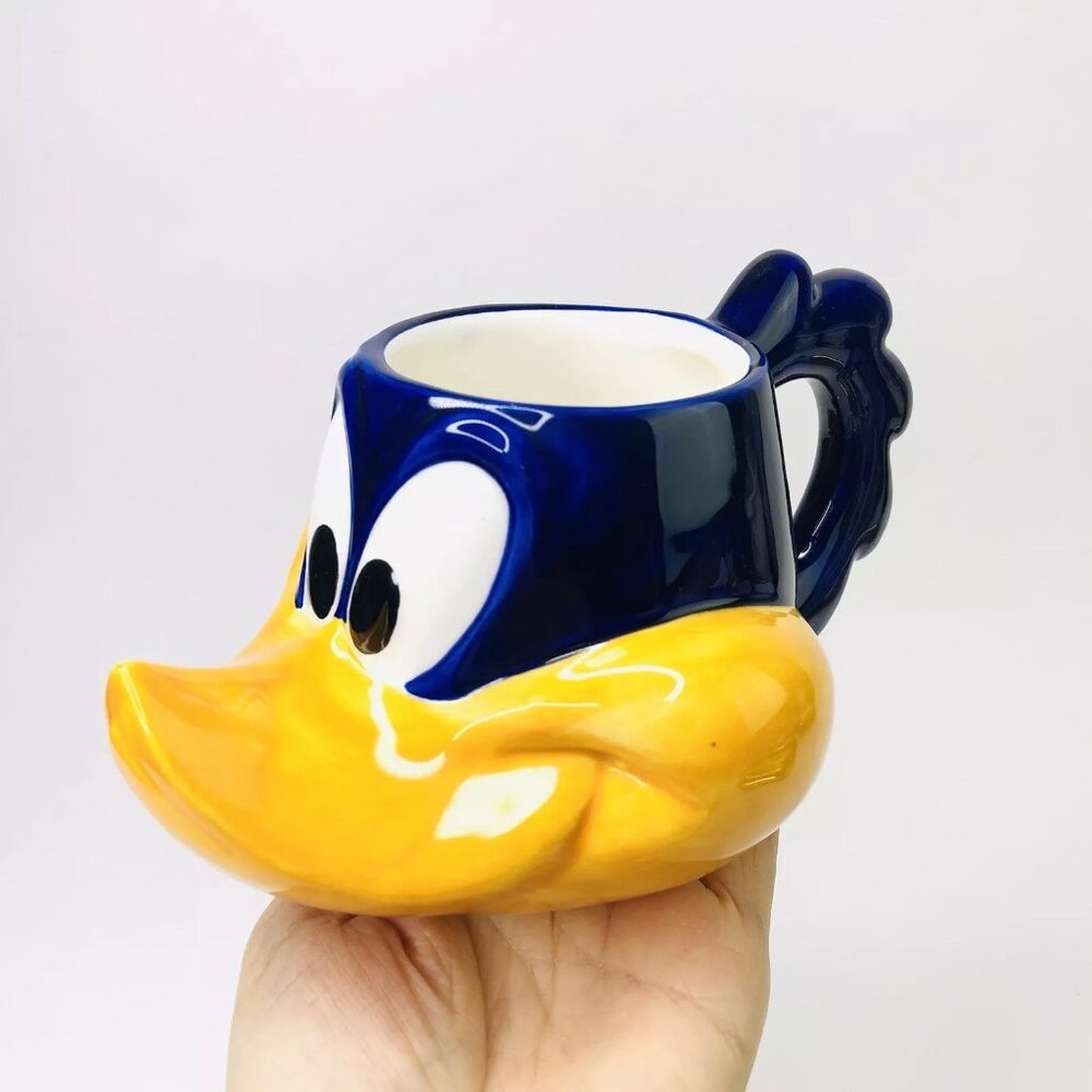 RARE Vintage 80s Road Runner Head Coffee Mug 3D Cup Warner Bros Looney Tunes
